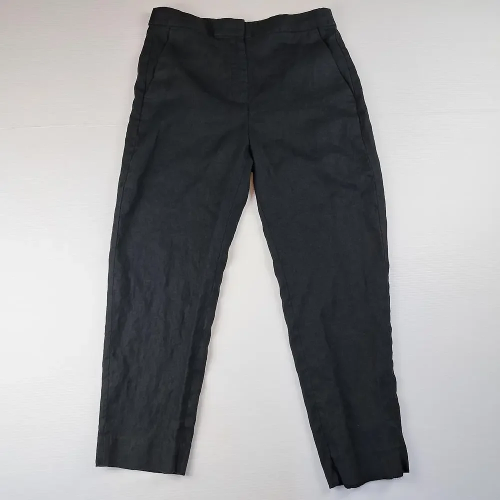 Banana Republic Pants Womens 10 Black 100% Linen Ankle Lightweight Career Office